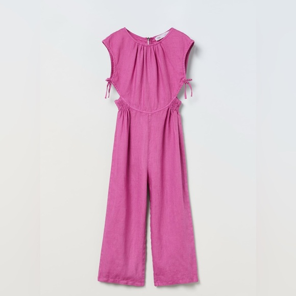 Zara Other - Used Zara Kids Pink Linen Jumpsuit